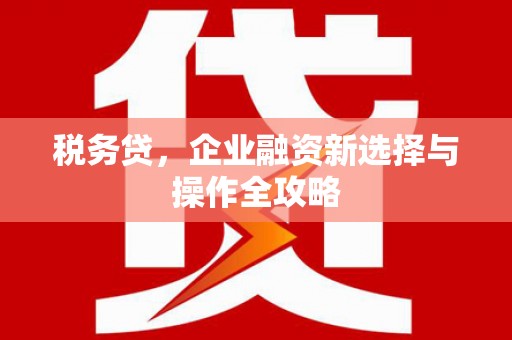 士林税务贷，企业融资新选择与操作全攻略