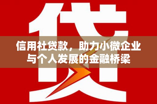 士林信用社贷款，助力小微企业与个人发展的金融桥梁