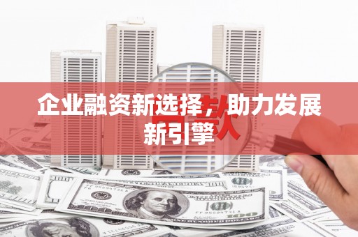士林企业融资新选择，助力发展新引擎