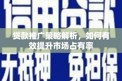 士林贷款推广策略解析，如何有效提升市场占有率