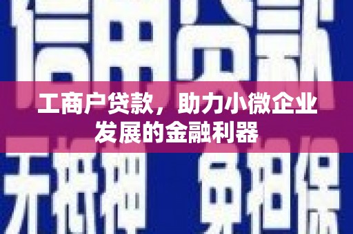 士林工商户贷款，助力小微企业发展的金融利器