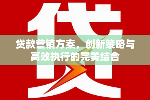 士林贷款营销方案，创新策略与高效执行的完美结合