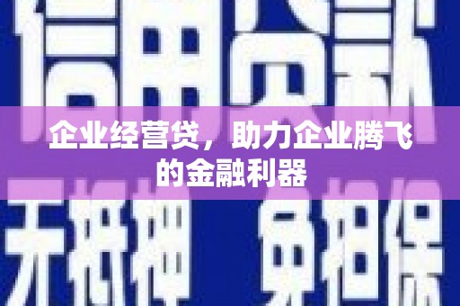 士林企业经营贷，助力企业腾飞的金融利器