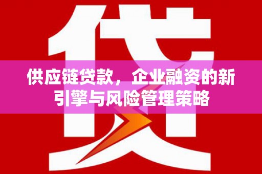 士林供应链贷款，企业融资的新引擎与风险管理策略