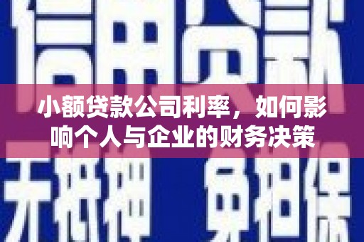 士林小额贷款公司利率，如何影响个人与企业的财务决策