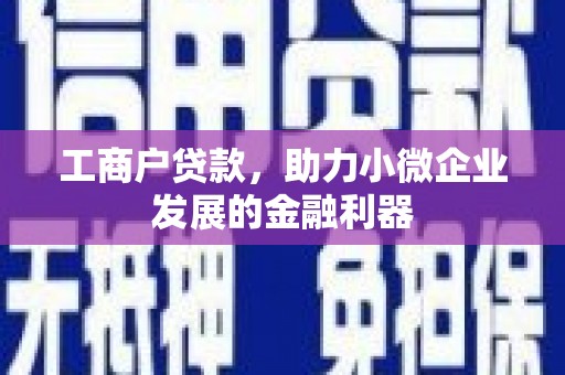 士林工商户贷款，助力小微企业发展的金融利器