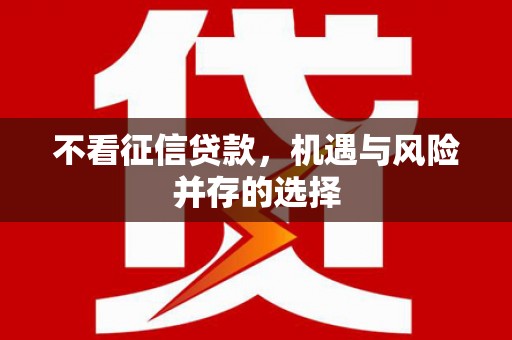 士林不看征信贷款，机遇与风险并存的选择