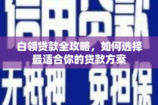 士林白领贷款全攻略，如何选择最适合你的贷款方案