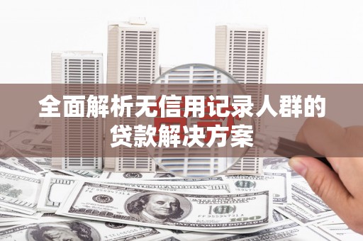士林全面解析无信用记录人群的贷款解决方案